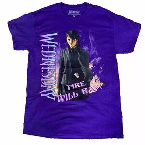 Wednesday‎ Addams Men's Fire Will Rain Graphic Print T-Shirt XL